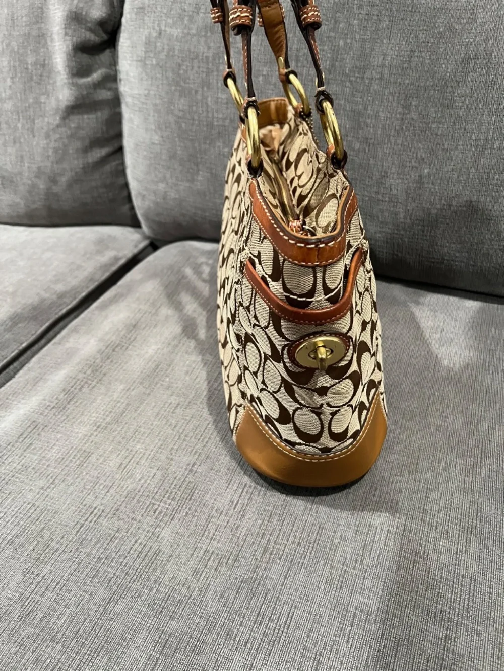 Coach canvas leather